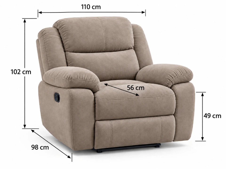 Milano Premium 3+2+1 Microfiber Fabric Recliner Lounge Suite - Image 11