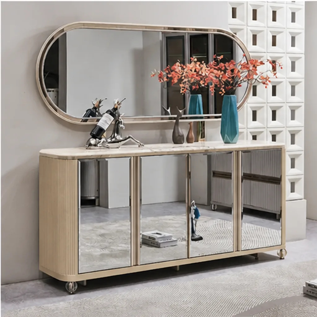 Eleanor Luxury Mirrored Sideboard With Large Wall Mirror