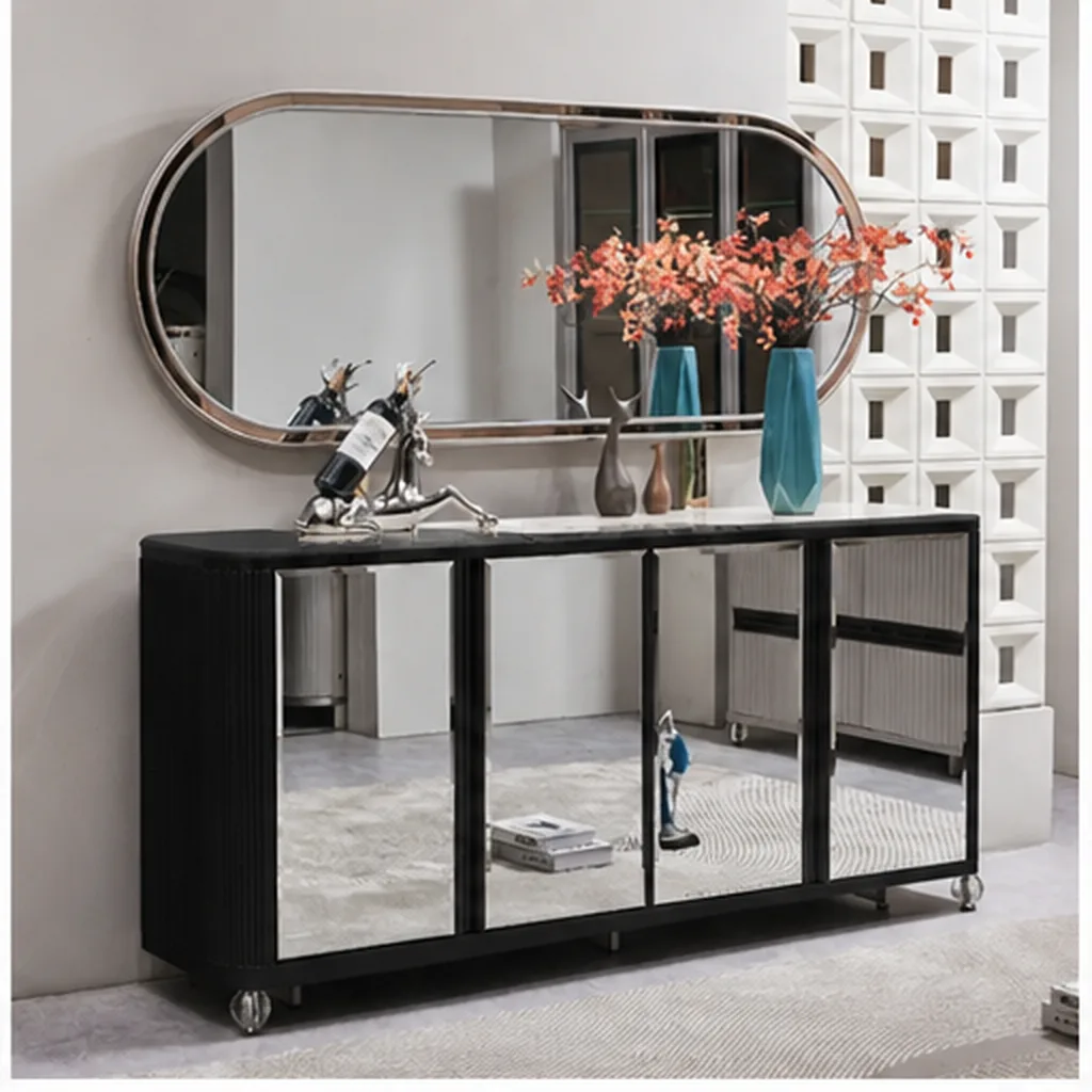 Eleanor Luxury Mirrored Sideboard With Large Wall Mirror