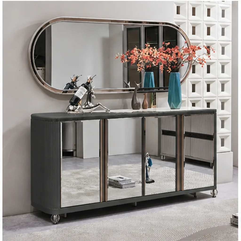 Eleanor Luxury Mirrored Sideboard With Large Wall Mirror