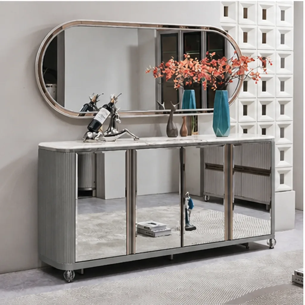 Eleanor Luxury Mirrored Sideboard With Large Wall Mirror