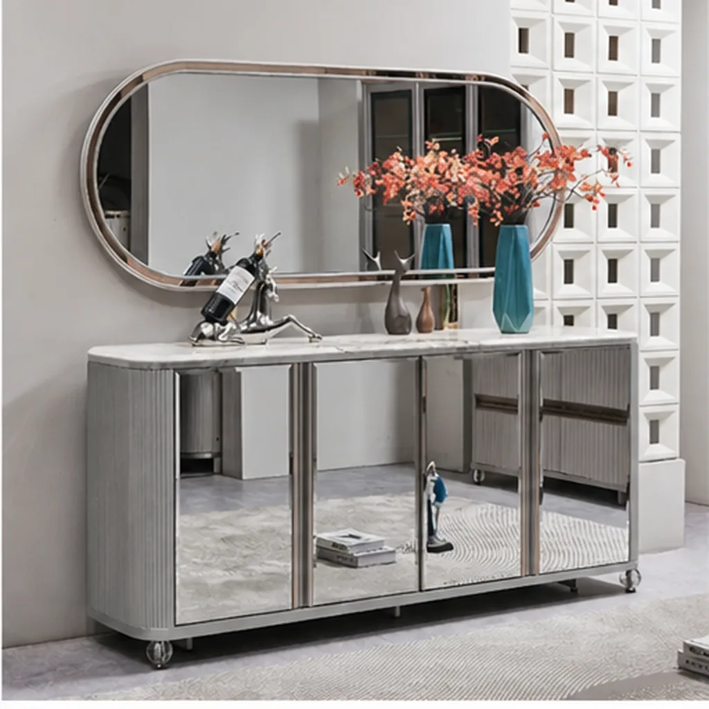 Eleanor Luxury Mirrored Sideboard With Large Wall Mirror