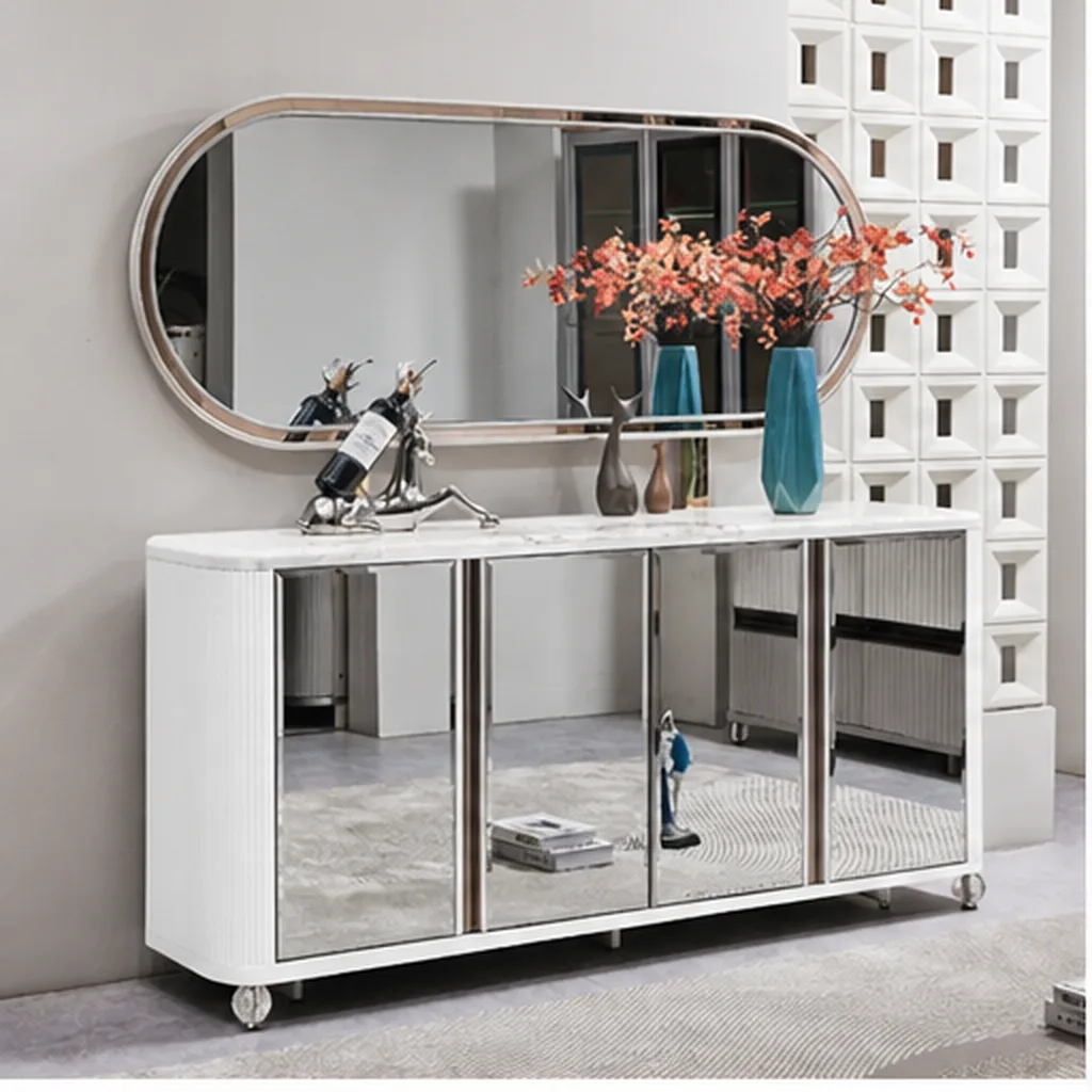 Eleanor Luxury Mirrored Sideboard With Large Wall Mirror