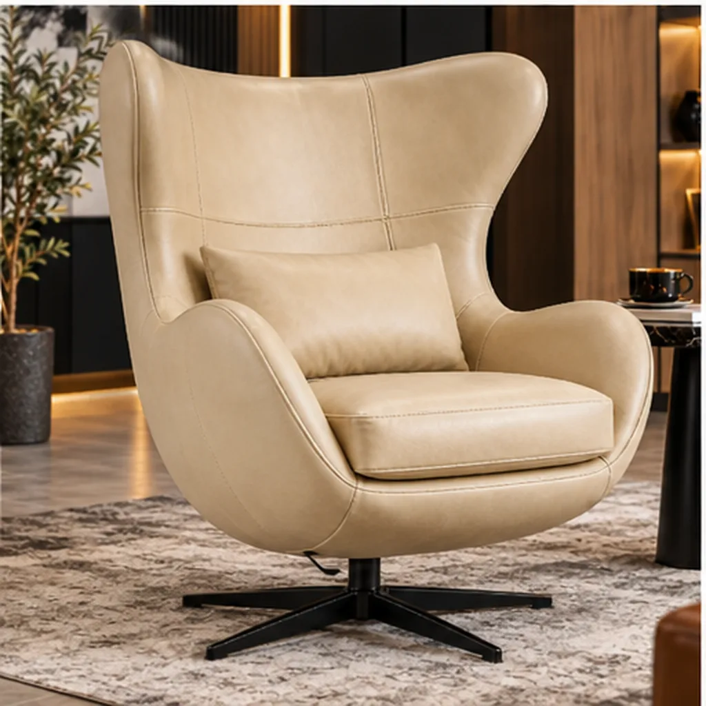 Hawker Genuine Leather Egg Lounge Chair – Tan