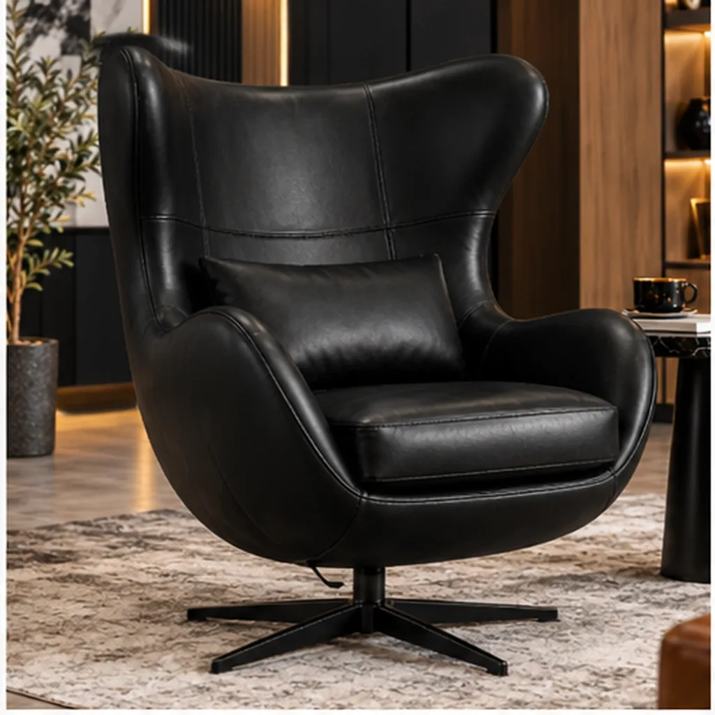 Hawker Genuine Leather Egg Lounge Chair – Tan
