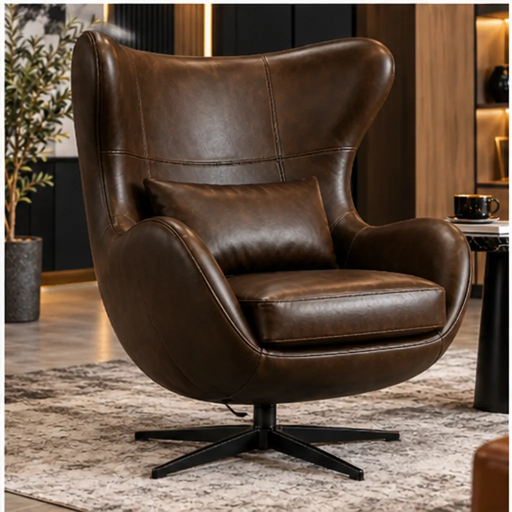 Hawker Genuine Leather Egg Lounge Chair – Tan