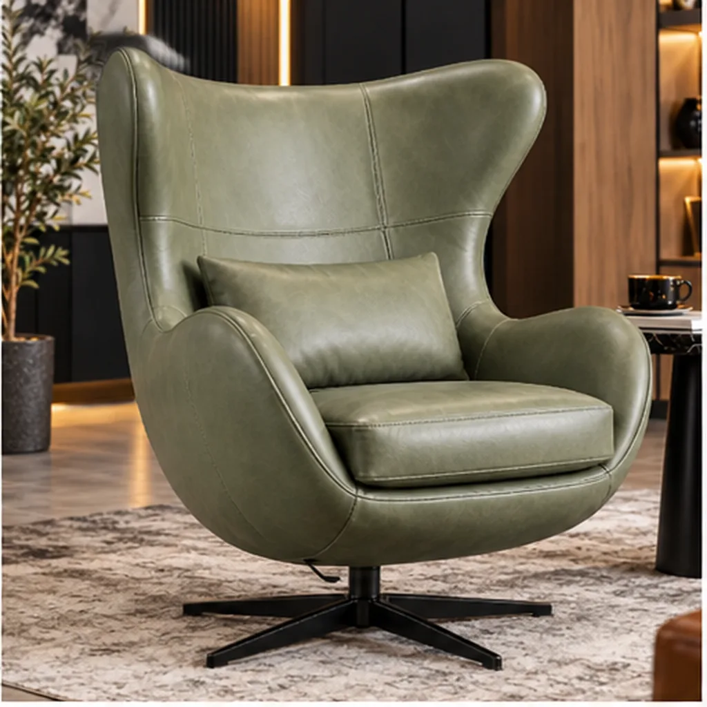 Hawker Genuine Leather Egg Lounge Chair – Tan