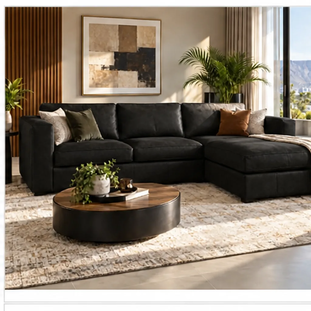 Huxley Corner Couch Kalahari Leather Brown