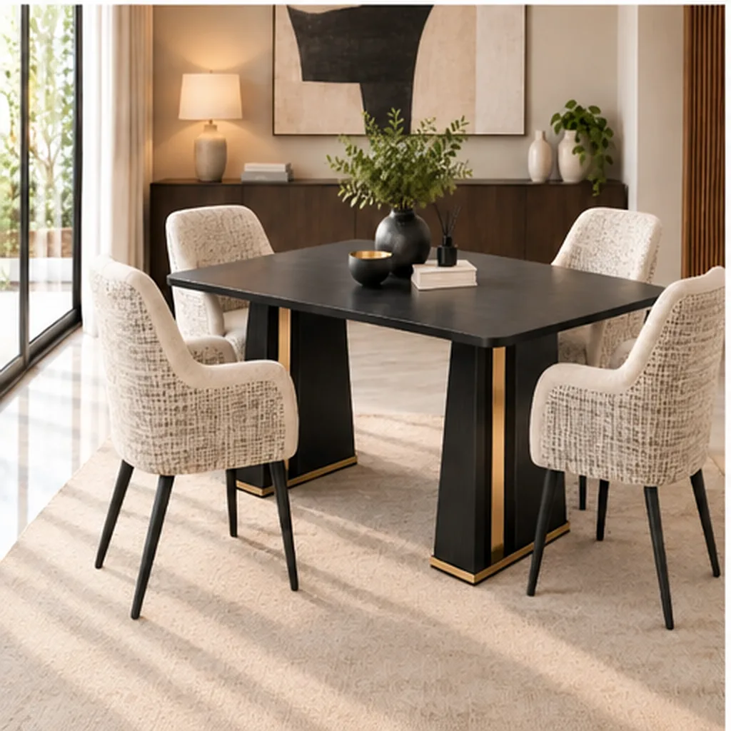 Joanne Premium 4-Seater Dining Set - Beige AI