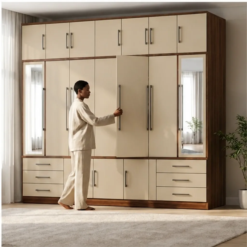Large Modern Wardrobe With Mirrors