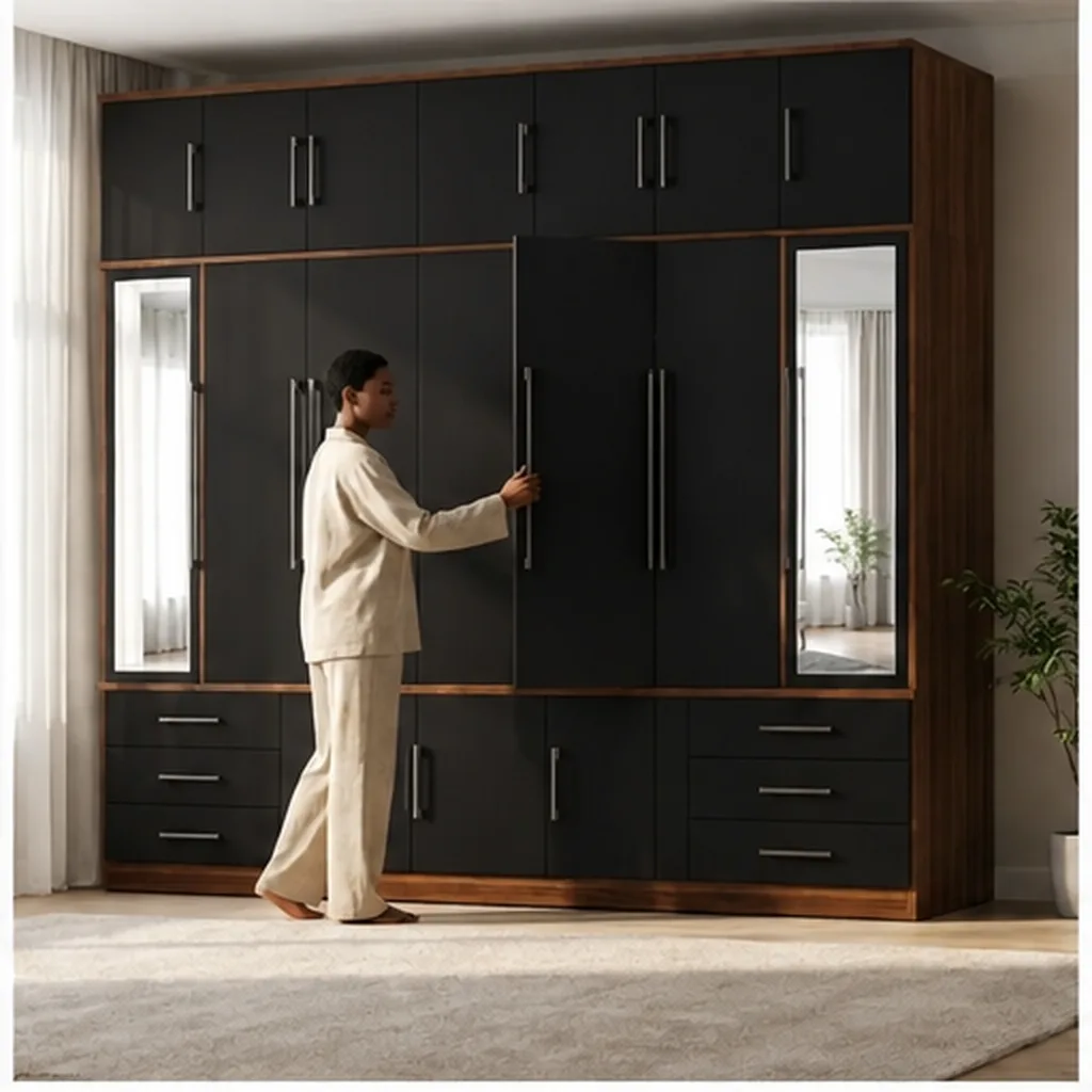 Large Modern Wardrobe With Mirrors