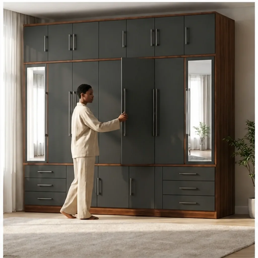Large Modern Wardrobe With Mirrors