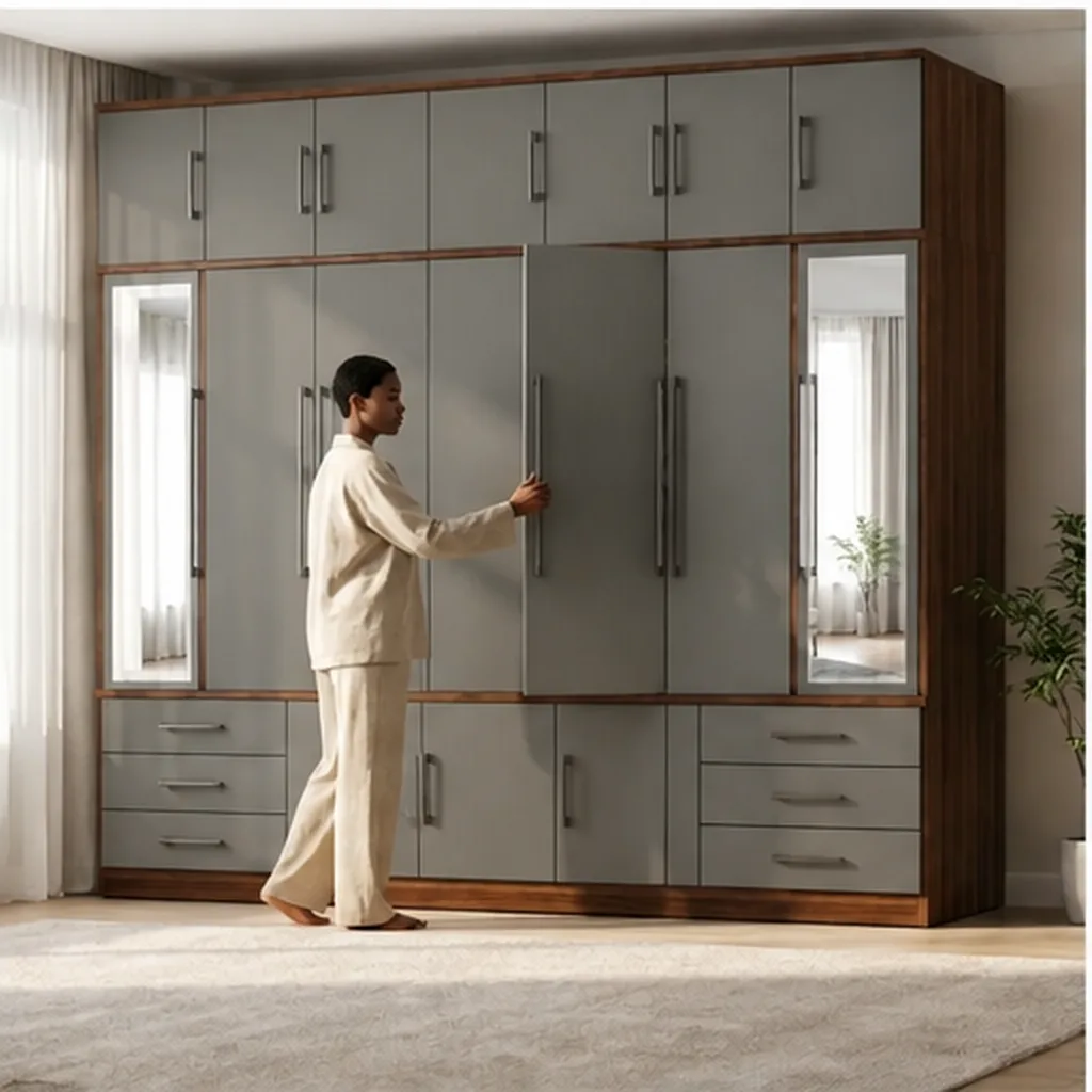 Large Modern Wardrobe With Mirrors