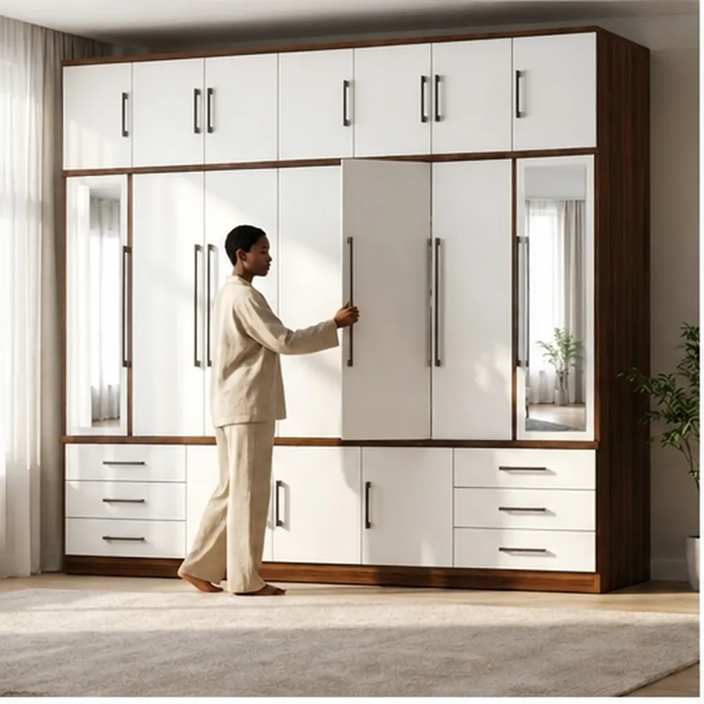 Large Modern Wardrobe With Mirrors