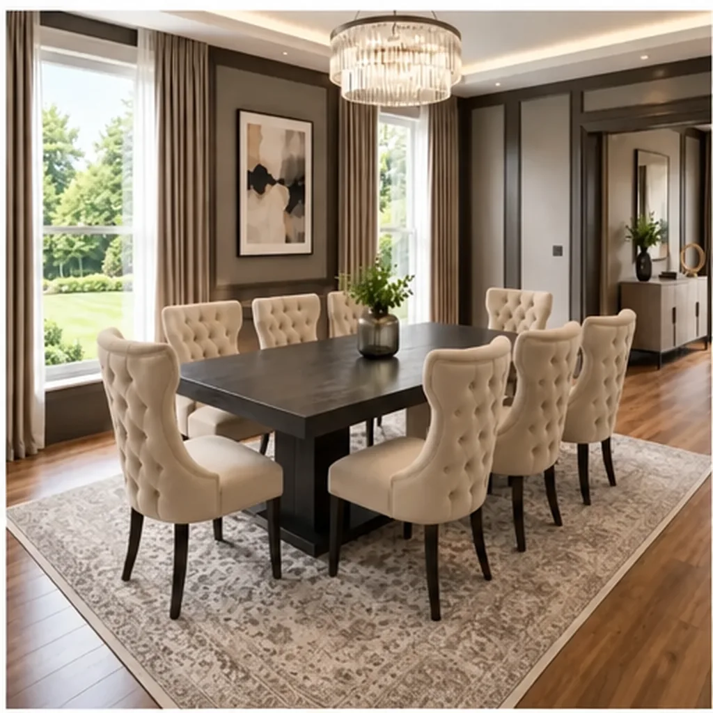 Luxury 8 Modern Seater Dinning Table Set Engineered Wood 8 Seater Dining Set