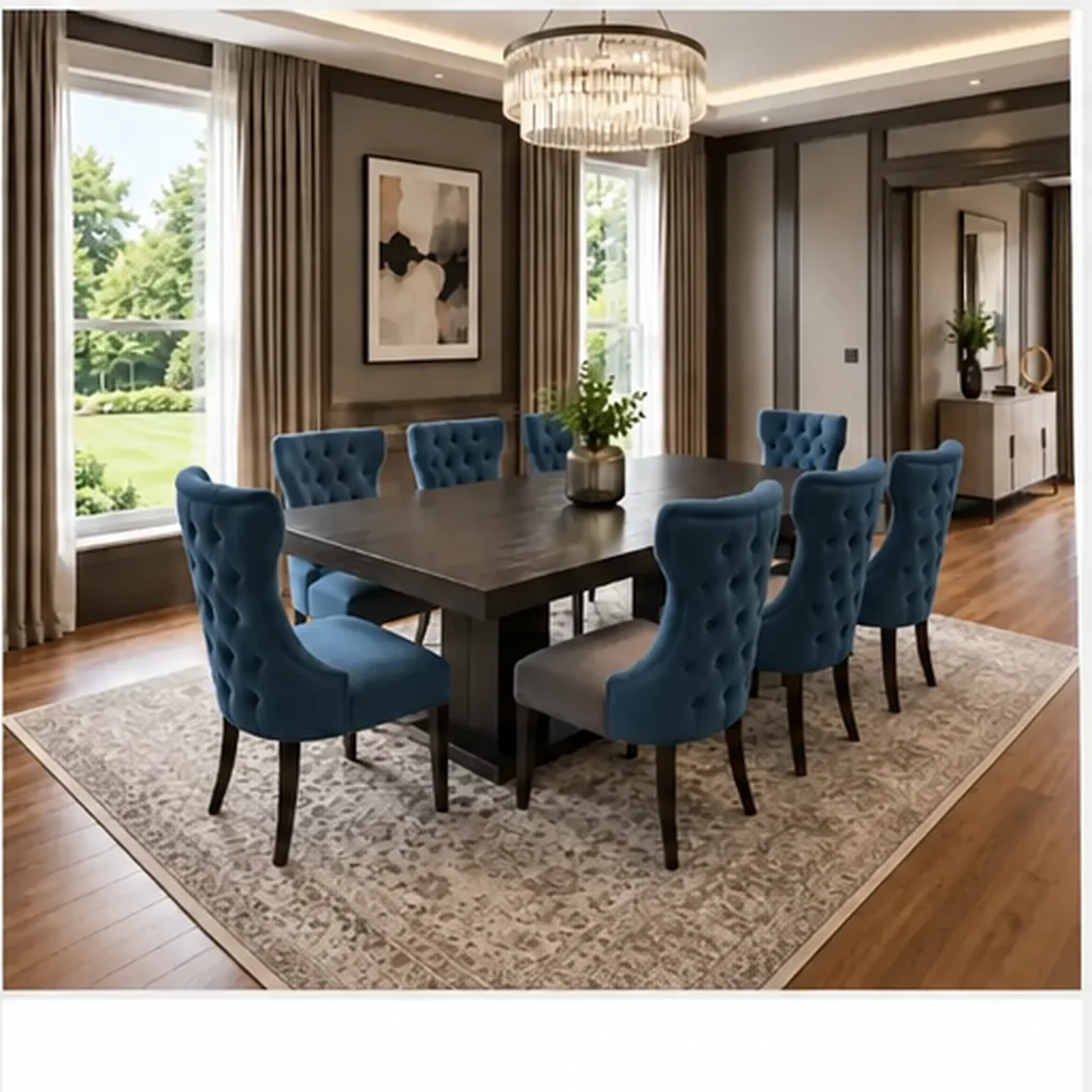 Luxury 8 Modern Seater Dinning Table Set Engineered Wood 8 Seater Dining Set