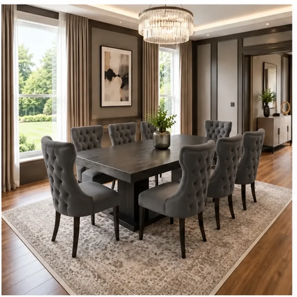 Luxury 8 Modern Seater Dinning Table Set Engineered Wood 8 Seater Dining Set