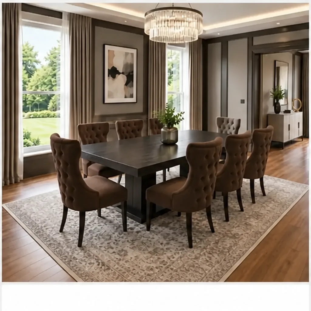 Luxury 8 Modern Seater Dinning Table Set Engineered Wood 8 Seater Dining Set