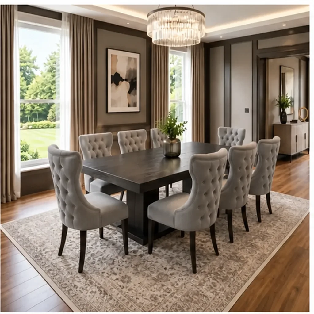 Luxury 8 Modern Seater Dinning Table Set Engineered Wood 8 Seater Dining Set