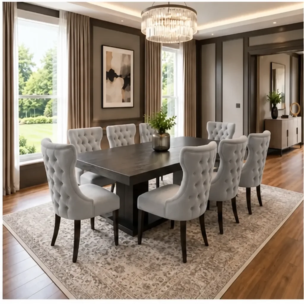 Luxury 8 Modern Seater Dinning Table Set Engineered Wood 8 Seater Dining Set
