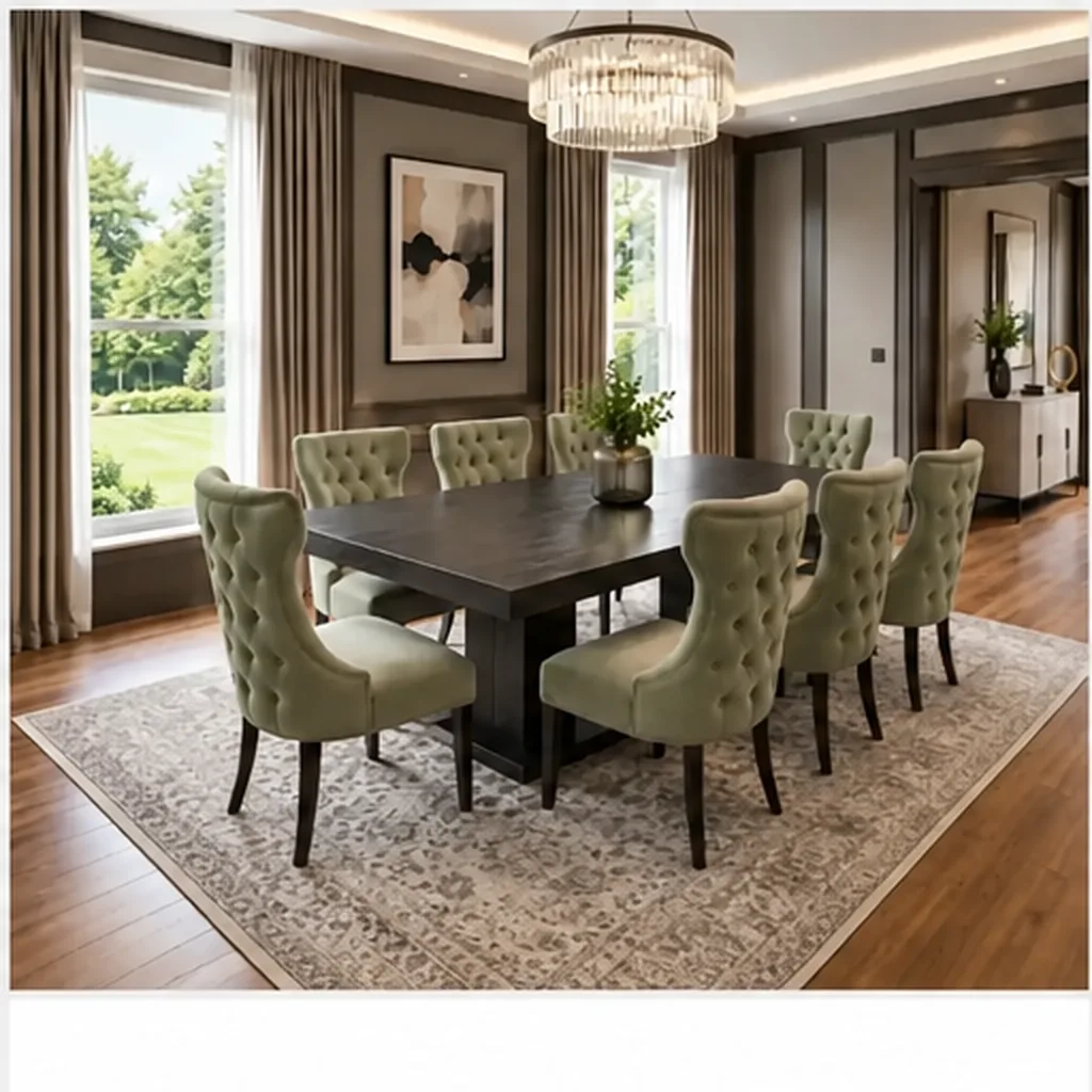 Luxury 8 Modern Seater Dinning Table Set Engineered Wood 8 Seater Dining Set