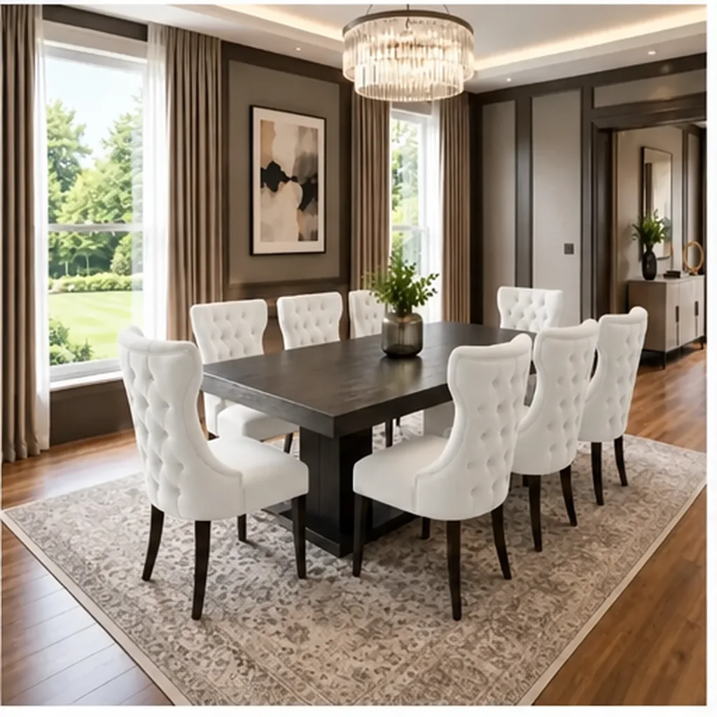 Luxury 8 Modern Seater Dinning Table Set Engineered Wood 8 Seater Dining Set